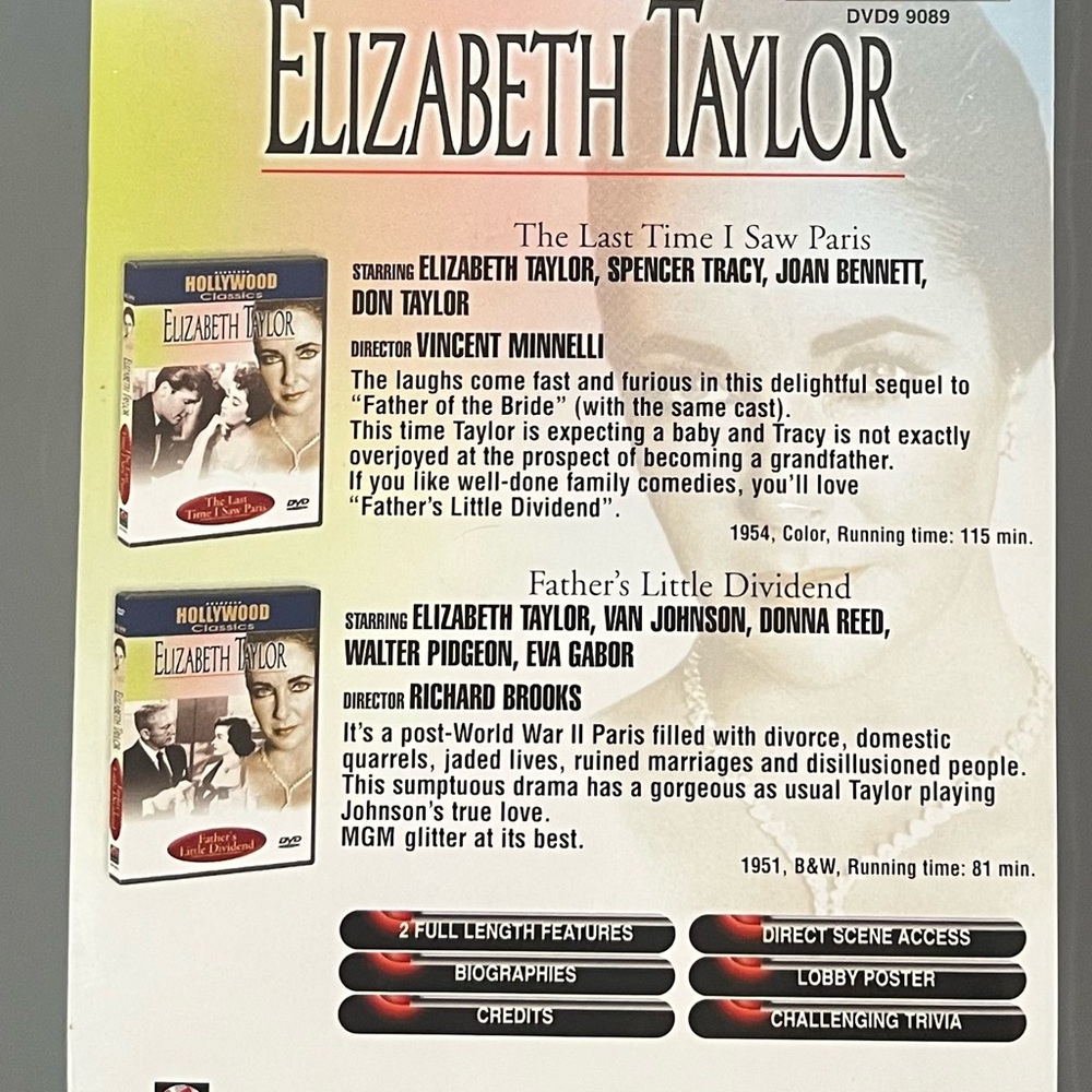 Elizabeth Taylor Last Time I Saw Paris & Father's Little Dividend NEW SEALED - Picture 2 of 2